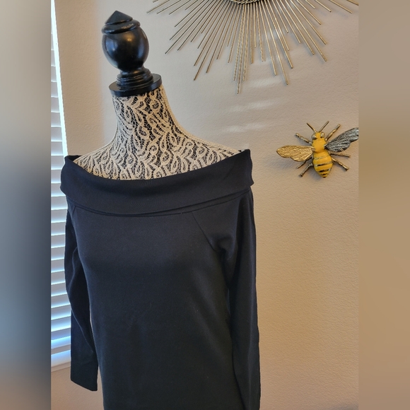 NWT Black J. Crew Boatneck 3/4 Sleeve Shirt - Picture 2 of 5